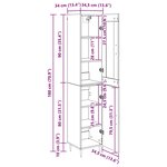 vidaXL Haut Armoire 2 Pièces Chêne artisanal Verre