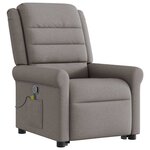 vidaXL Fauteuil inclinable de massage Taupe Tissu