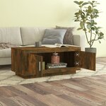 vidaXL Table basse Chêne fumé 102x50x45 cm Bois d'ingénierie