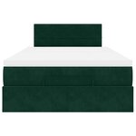 vidaXL Lit ottoman avec matelas et LED vert foncé 90x200cm velours