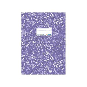 Protège-cahier Schoolydoo A4 polypro avec etiquette Violet HERMA