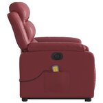 vidaXL Fauteuil inclinable de massage électrique rouge bordeaux