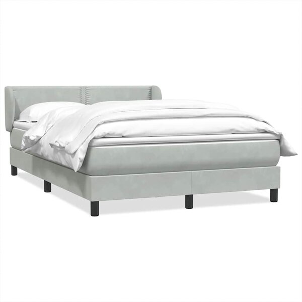 vidaXL Sommier à lattes de lit et matelas gris clair 140x210cm velours