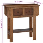 vidaXL Table console bois de récupération mélangé 80x35x80 cm