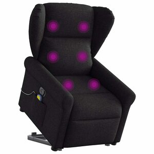 vidaXL Fauteuil de massage inclinable Noir Tissu