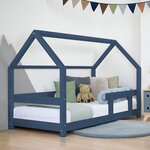 Lit cabane enfant TERY 80 x 160 bleu marine