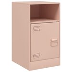 vidaXL Table de chevet rose 34 5x39x62 cm acier