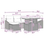 vidaXL Ensemble de canapé de jardin avec coussin 7 Pièces Gris et marine