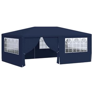 vidaXL Tente de réception avec parois latérales 4x6 m Bleu 90 g/m²