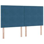 vidaXL Lit de Rangement avec matelas Bleu foncé 180 x 200 cm Velours