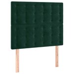 vidaXL Tête de lit à LED Vert foncé 100x5x118/128 cm Velours