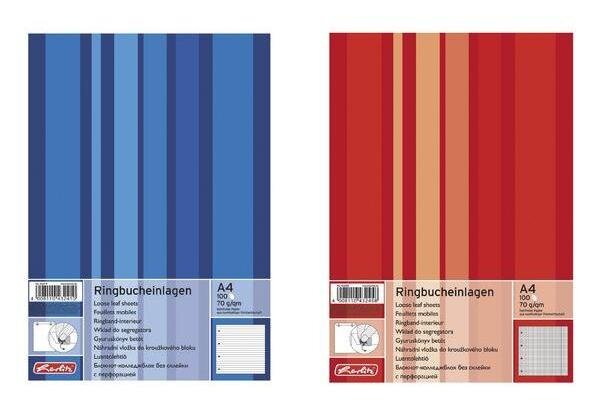 Recharges pour classeurs à anneaux  format A4  100 f   quadrillée HERLITZ