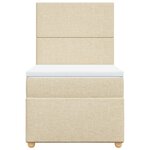 vidaXL Sommier à lattes de lit et matelas Crème 90x190 cm Tissu