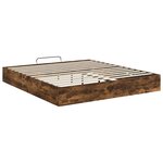 vidaXL Cadre de lit ottoman avec stockage Chêne fumé 193 x 120 x 25 cm