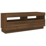 vidaXL Ensemble de meubles TV avec lumières LED 3 Pièces Chêne marron