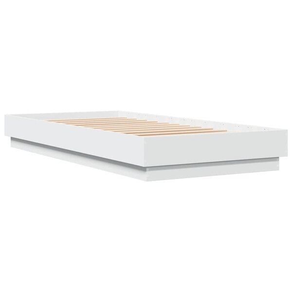 vidaXL Cadre de lit blanc 90x200 cm bois d'ingénierie