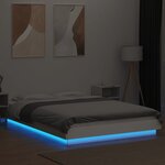 vidaXL Cadre de lit avec lumières LED sans matelas blanc 120x190 cm