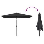 vidaXL Parasol d'extérieur avec mât en métal 300x200 cm Noir