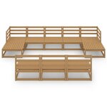 vidaXL Salon de jardin 10 Pièces bois de pin massif