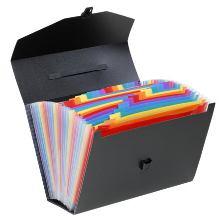 Valisette trieur accordéon 24 compartiments - Format A4 - Rainbow