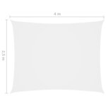 vidaXL Voile de parasol tissu oxford rectangulaire 2 5x4 m blanc