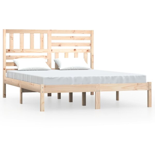 vidaXL Cadre de lit Bois de pin massif 120x200 cm