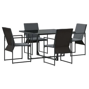 vidaXL Ensemble de salle à manger pour jardin 5 Pièces Noir Acier