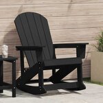 vidaXL Chaise berçante Adirondack noire  dimensions 73 5 x 92 x 90 cm en HDPE.