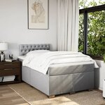 vidaXL Sommier à lattes de lit et matelas gris clair 120x190 cm tissu