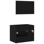 vidaXL Ensemble de meubles salle de bain 2 Pièces chêne noir