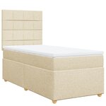vidaXL Sommier à lattes de lit avec matelas Crème 100x200 cm Tissu