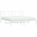 vidaXL Cadre de lit métal sans matelas et tête de lit blanc 200x200 cm