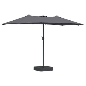 vidaXL Parasol de jardin Anthracite 385 x 209 x 244 cm tissu