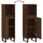 vidaXL Armoire de bain chêne marron 30x30x100 cm bois d'ingénierie