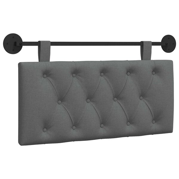 vidaXL Tête de lit suspendue Gris foncé Tissu