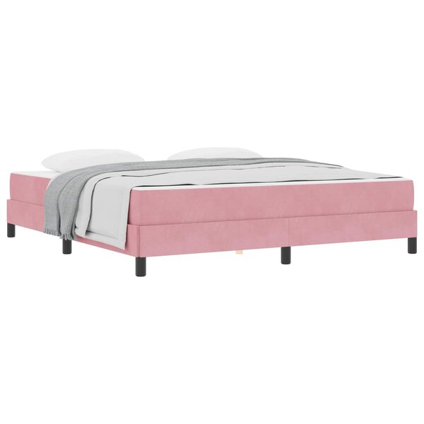 vidaXL Lit à ressorts avec matelas Rose 180 x 200 cm tissu
