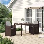 vidaXL Chaises de jardin salle à manger 2 Pièces Marron et gris clair PP