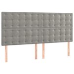 vidaXL Sommier à lattes de lit et matelas Gris clair 180x200cm Velours