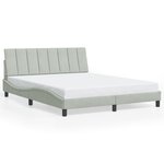 vidaXL Cadre de lit sans matelas gris clair 160x200 cm velours