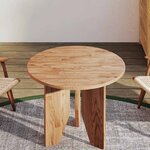 vidaXL Dessus de table rond Marron clair Ø50x1 5 cm Bois chêne traité
