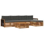 vidaXL Ensemble de canapés d'extérieur 6 Pièces Naturel et Anthracite