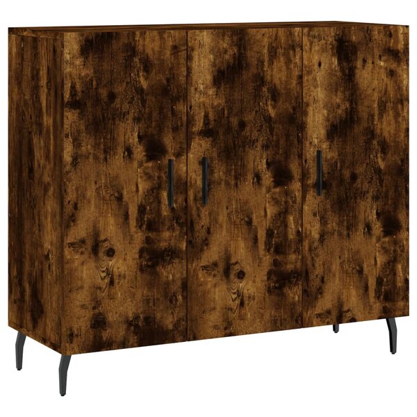 vidaXL Buffet chêne fumé 90x34x80 cm bois d'ingénierie