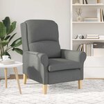 vidaXL fauteuil Gris foncé 76 x 94 x 102 cm Tissu Sharpa