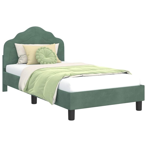 vidaXL Cadre de lit pour enfants avec tête de lit Vert Mer 80 x 160 cm