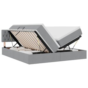 vidaXL Lit de Rangement Gris clair 200 x 200 cm Cuir synthétique