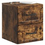 vidaXL Cabinet de chevet mural Chêne fumé 34 5 x 33 x 40 cm