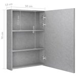 Vidaxl armoire de salle de bain à miroir led gris béton 50x13x70 cm