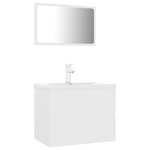vidaXL Meubles de salle de bain blanc bois d'ingénierie
