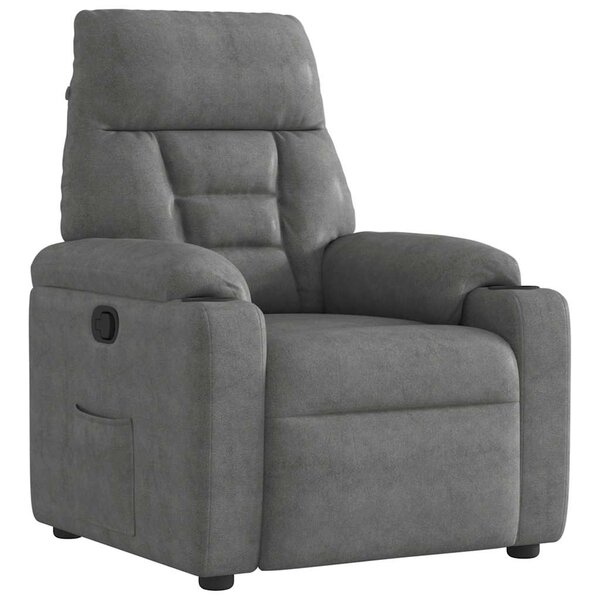 vidaXL Fauteuil inclinable gris foncé tissu microfibre