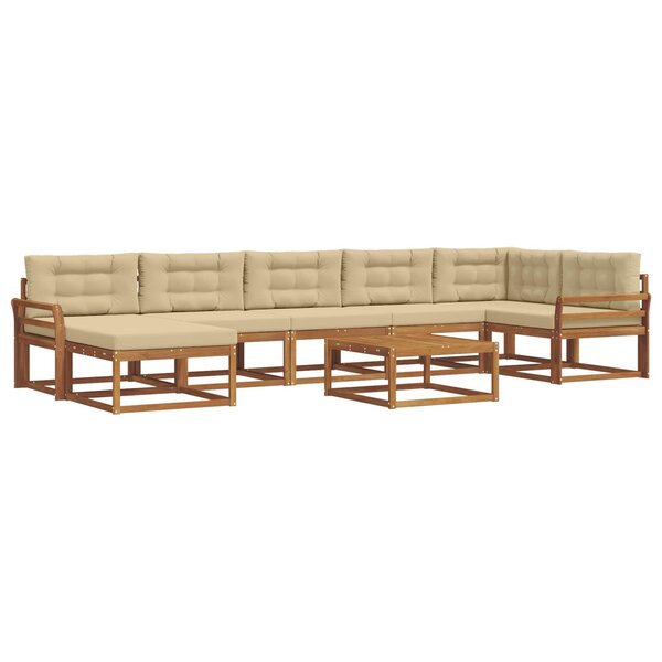 vidaXL Ensemble de canapés d'extérieur 8 Pièces Naturel et Beige